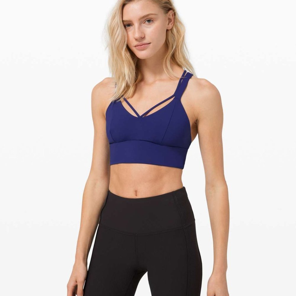 Lululemon Pushing Limits Bra in Larkspur - Size 8